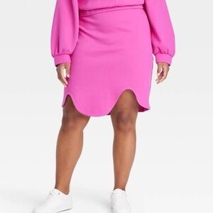 Sammy B Women's High-Rise Scuba A-Line Adult wavy structured skirt NWT large